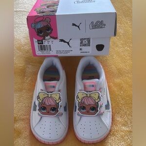 Puma Kids' White and Pink Sneakers with LOL Surprise Design